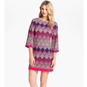 Eliza J Mosaic diamond pattern shift dress sz 6